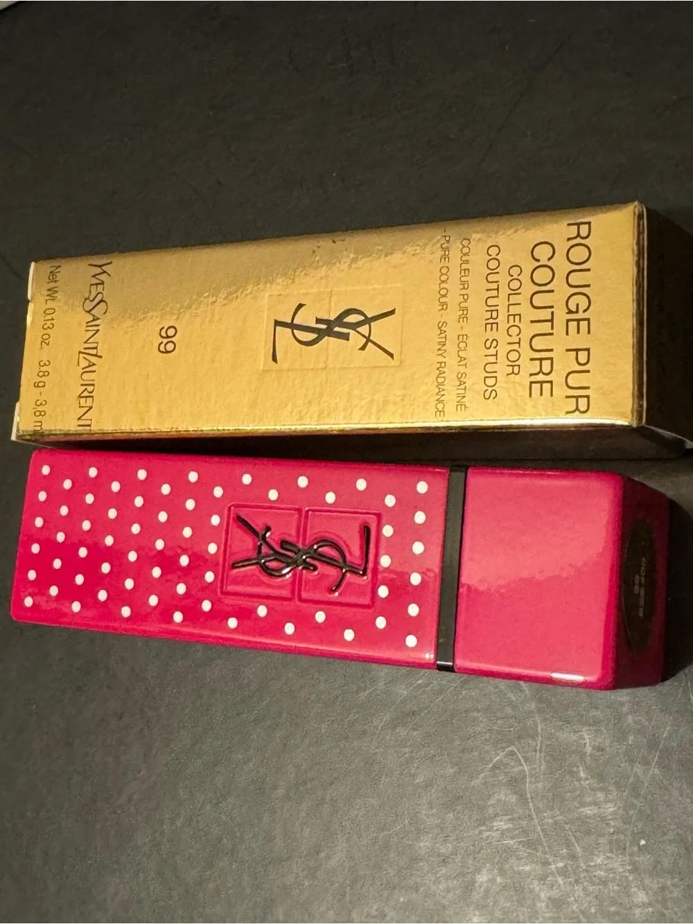 BNIB YSL Limited Edition Rouge Pur Couture Studs Lipstick 99 Fuchsia Allusion